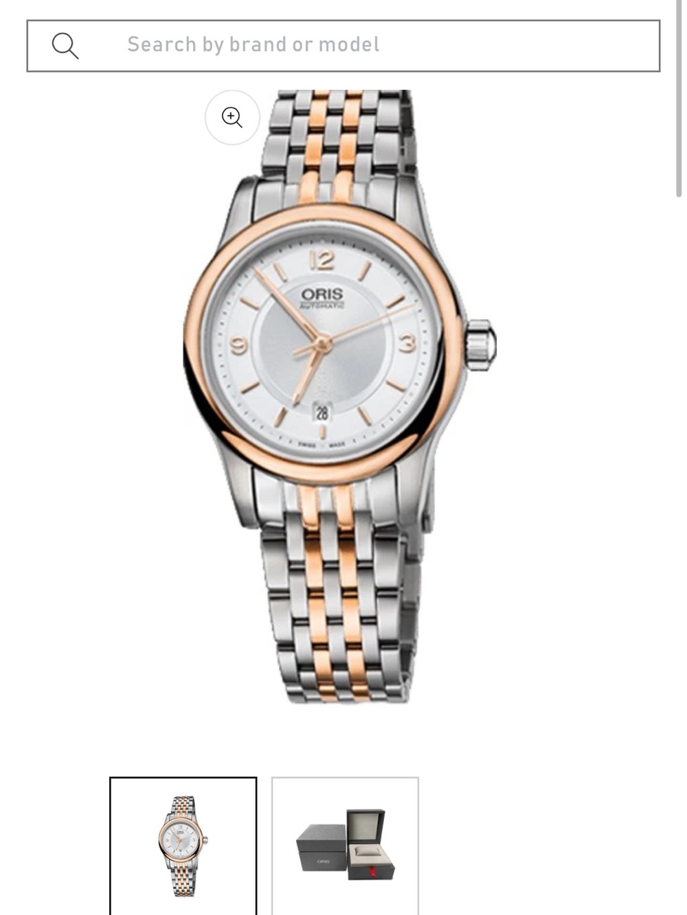 Oris Two-Tone Silver and Rose Gold Bracelet Watch